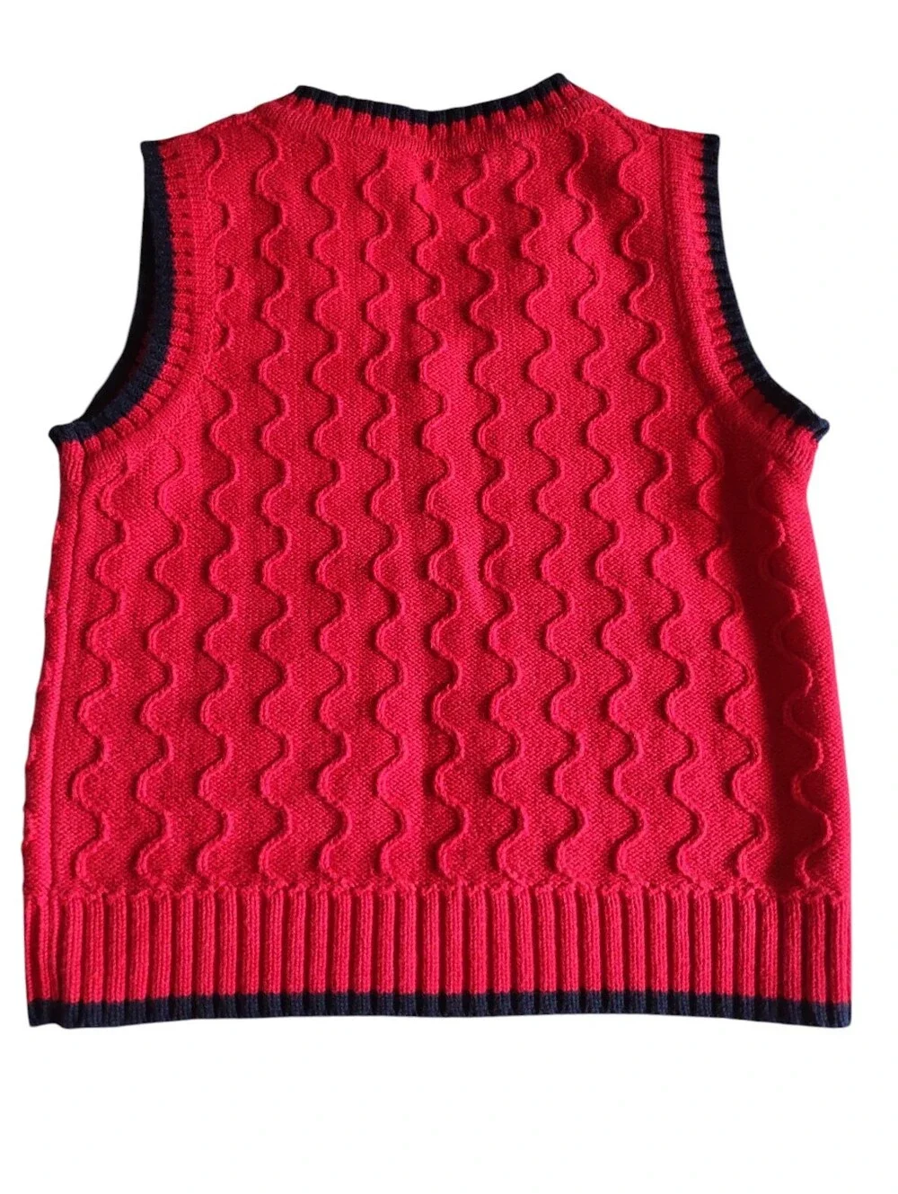 Ralph Lauren Boys Red Navy Wavy Sweater Vest